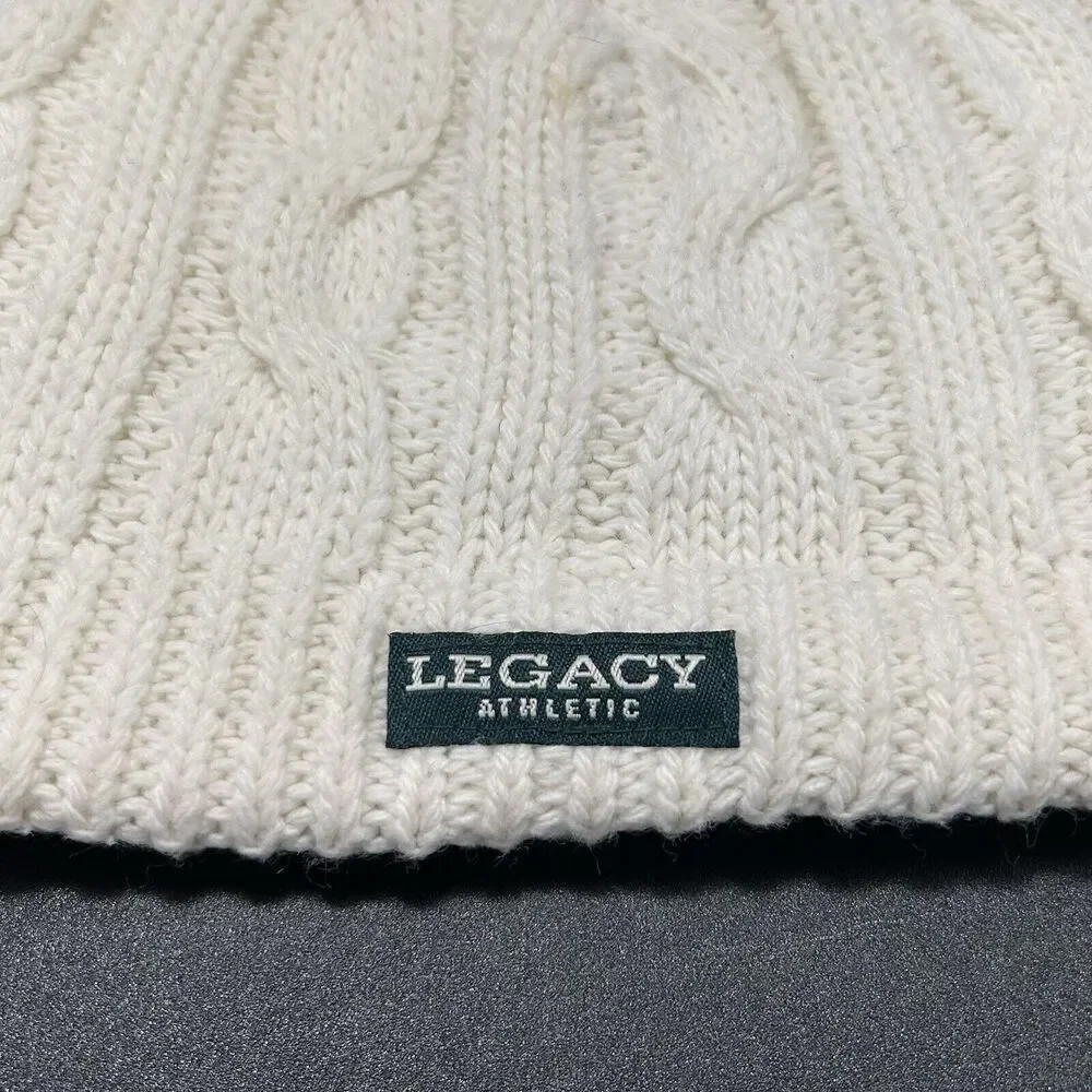 Mizzou Beanie Unisex One Size White Cable Knit Pull On Legacy Athletics